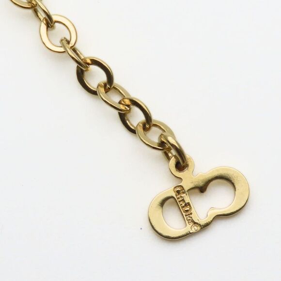 Christian Dior Necklace CD Logo Twisted Metal Gold Plated GP Accessories Ladies - Picture 7 of 9